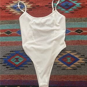 White Spaghetti Strap Bodysuit